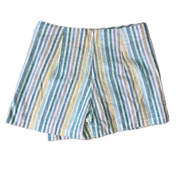 Striped skort blue and yellow wrap, mermaidcore nautical coastal beach summer - Picture 2 of 5